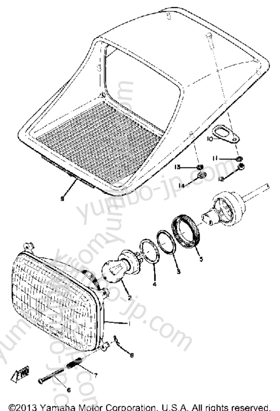 HEADLIGHT для снегоходов YAMAHA EW643B 1973 г.