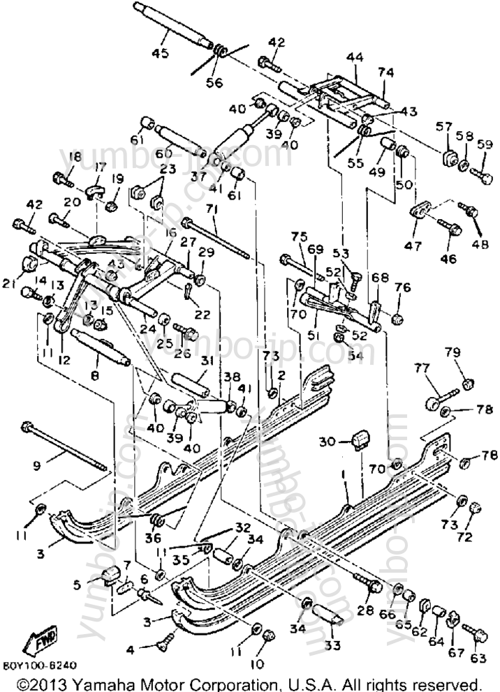 Track Suspension 2 for snowmobiles YAMAHA ENTICER 340 (ET340K) 1986 year