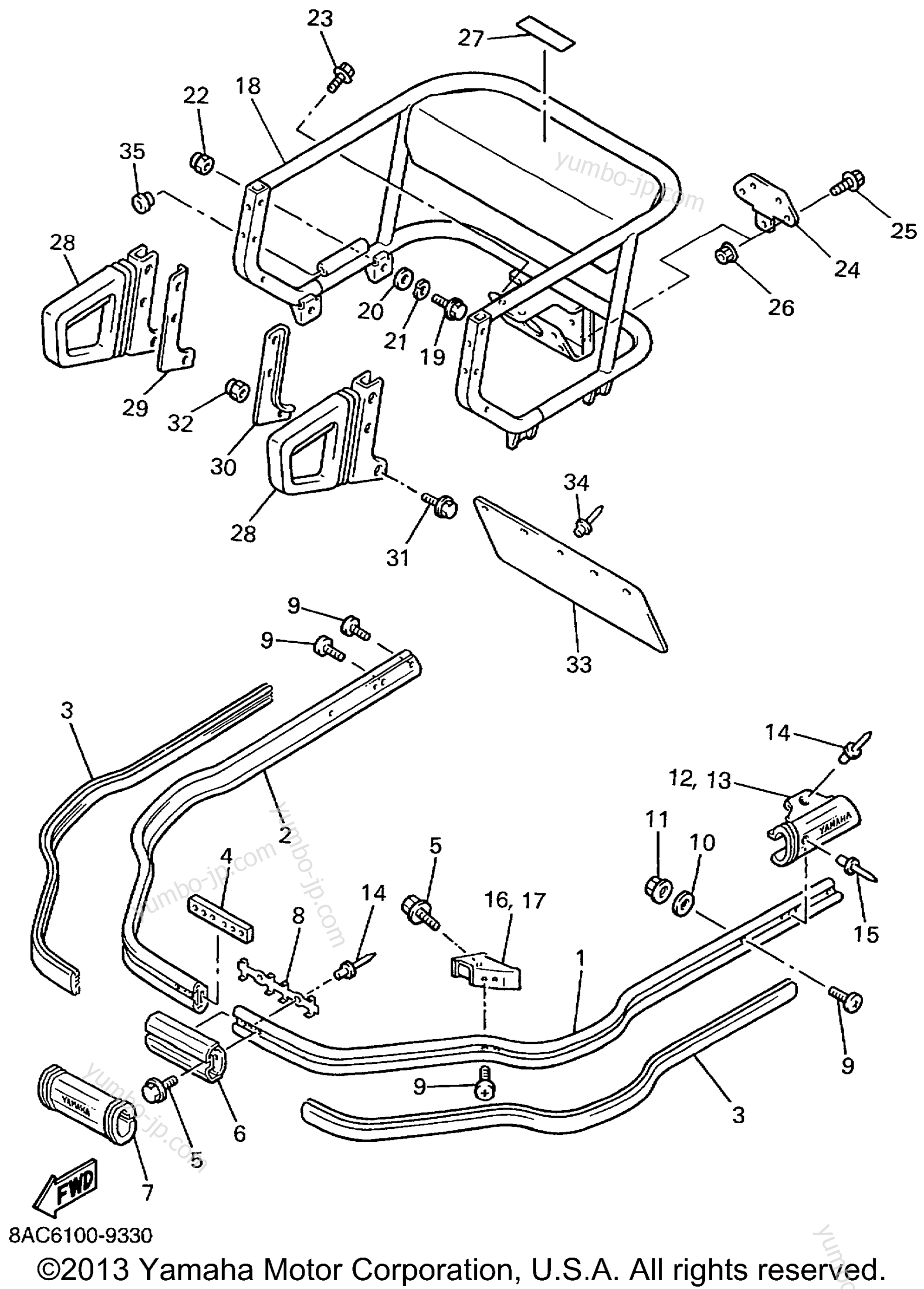 Bumper для снегоходов YAMAHA VK540 III (VK540EC) 1999 г.