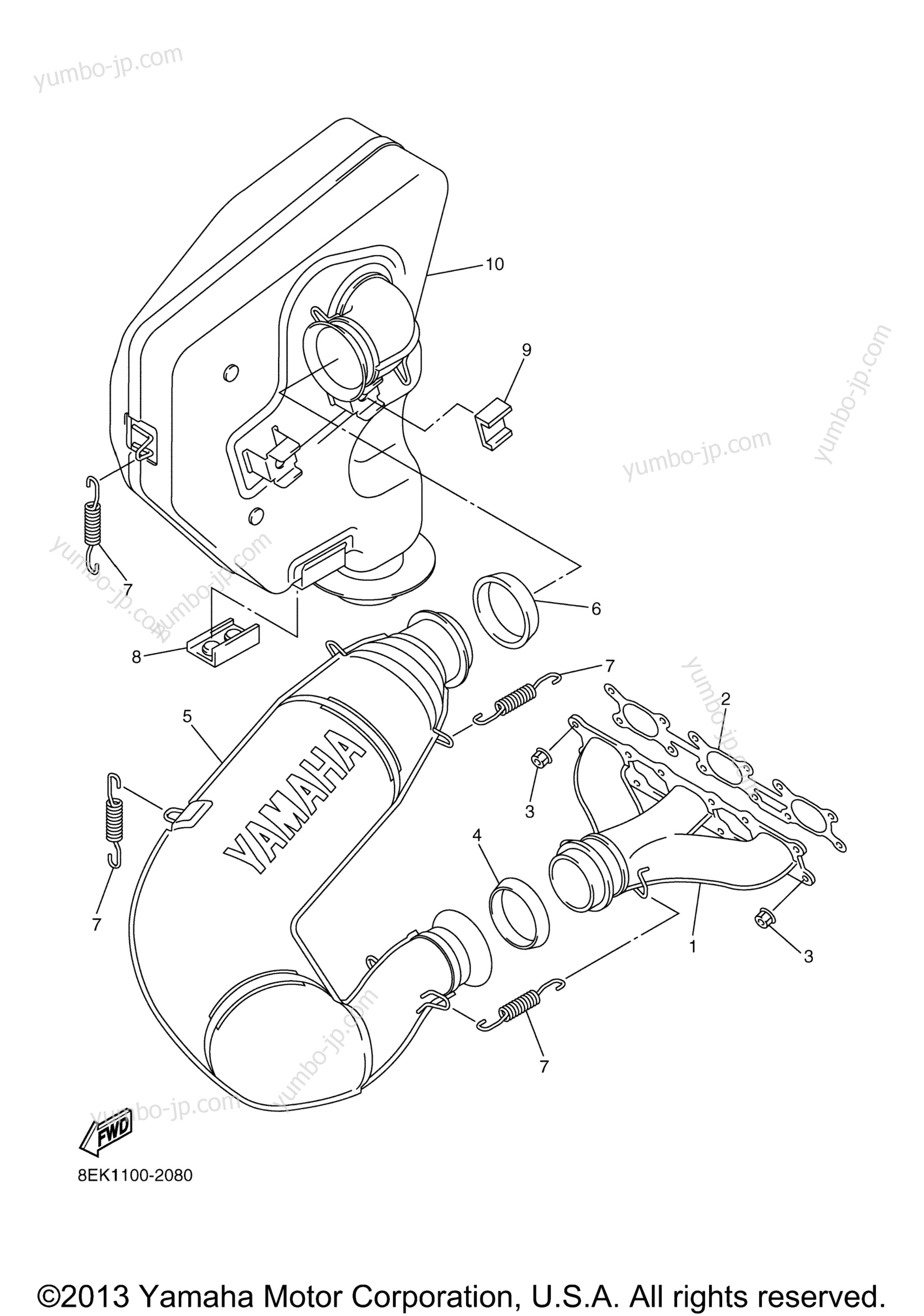 Exhaust for snowmobiles YAMAHA SX VIPER S (SXV70SJ) 2004 year