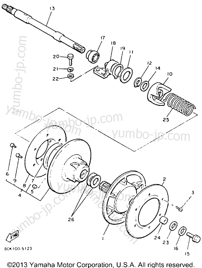 Secondary Sheave for snowmobiles YAMAHA PHAZER II LE (ELEC START) (PZ480ER) 1991 year