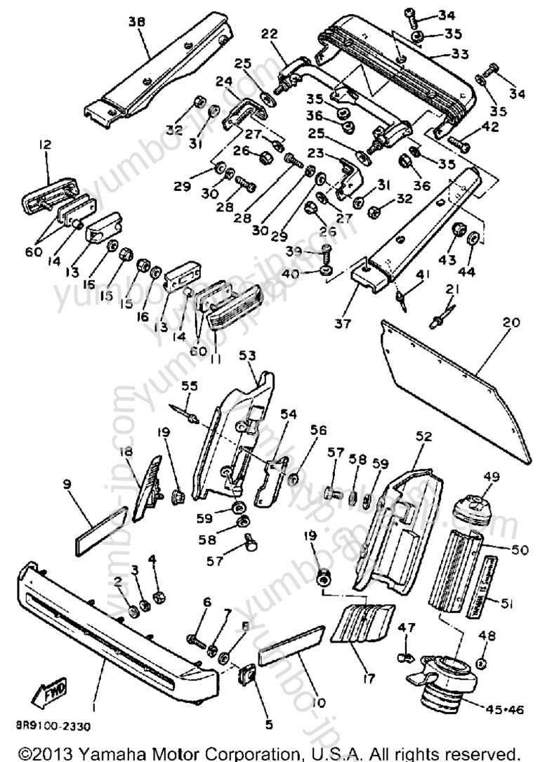 Bumper for snowmobiles YAMAHA VMX540G 1983 year