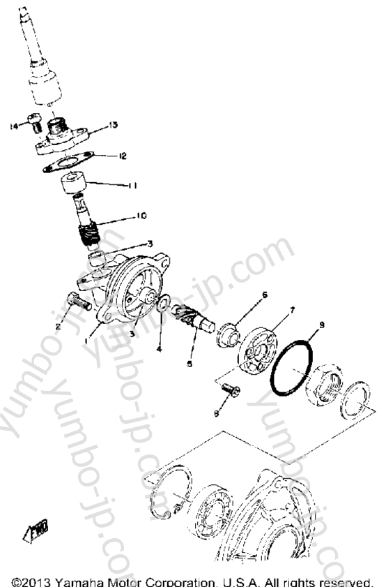 Speedometer Gear Unit for snowmobiles YAMAHA TW433F 1974 year