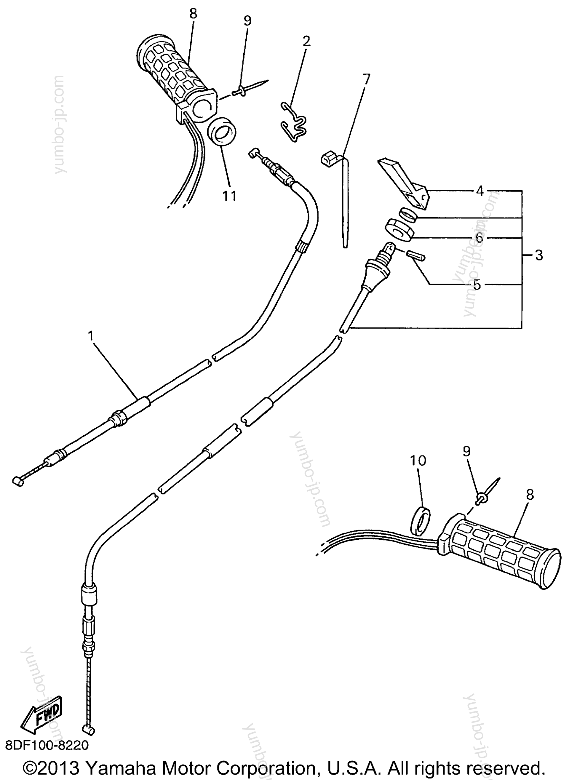 CONTROL CABLE for snowmobiles YAMAHA SRX700 OHLINS (SRX700SC) 1999 year