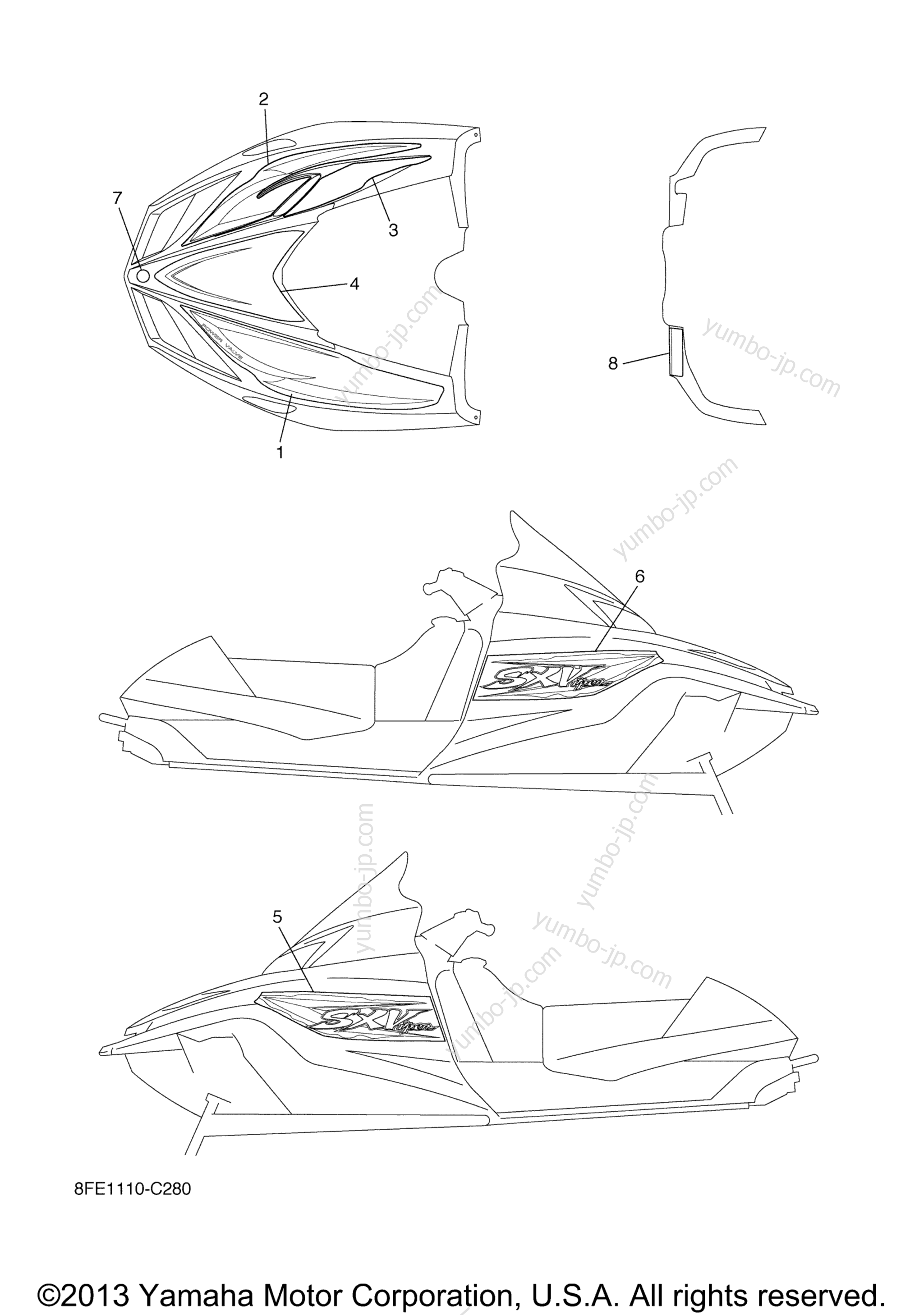 EMBLEM for snowmobiles YAMAHA SX VIPER S (SXV70SJ) 2004 year