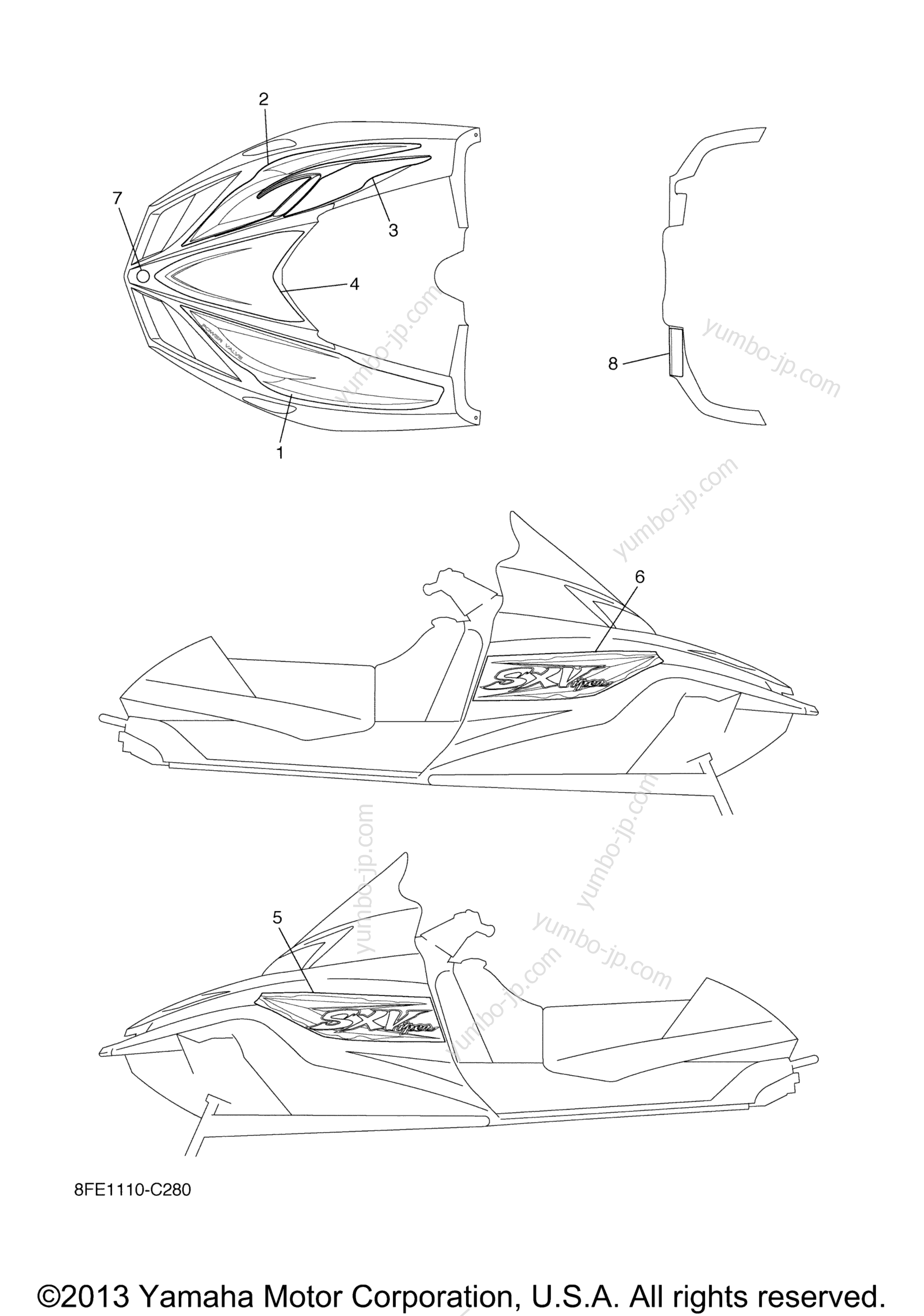 EMBLEM для снегоходов YAMAHA SX VIPER S (SXV70SJ) 2004 г.