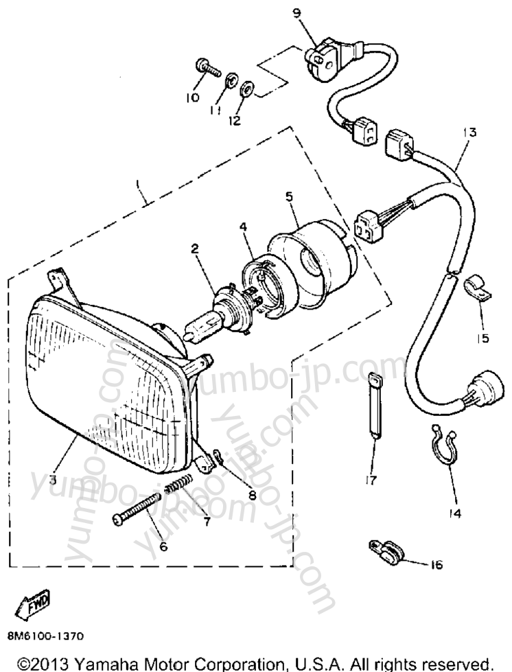 HEADLIGHT для снегоходов YAMAHA VMX540G 1983 г.