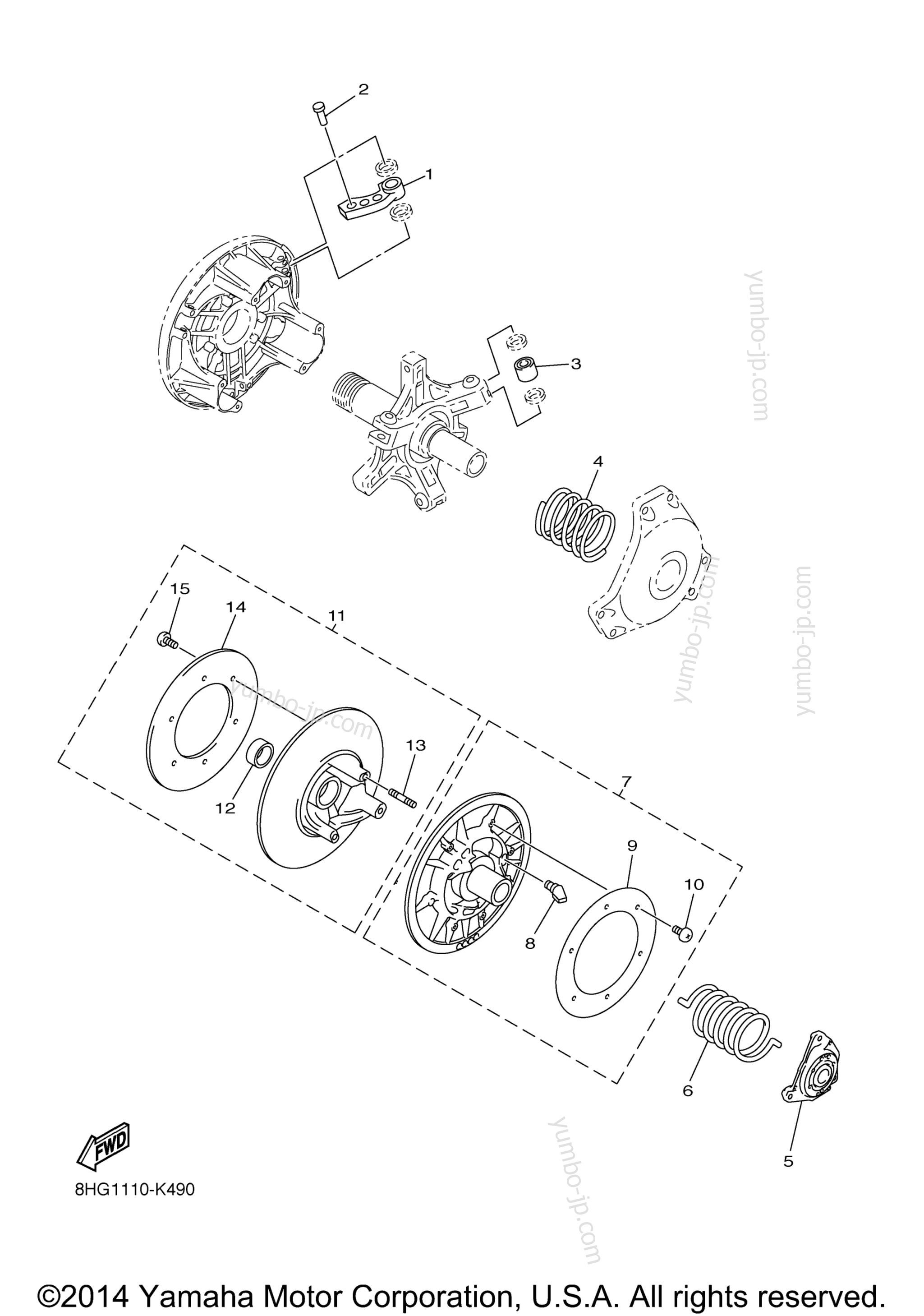 Alternate Drive Setting 1 для снегоходов YAMAHA SRVIPER L TX SE (SR10LSFR) 2015 г.