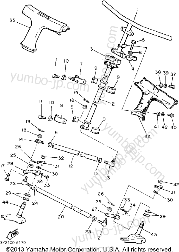 Steering for snowmobiles YAMAHA ENTICER 340 (ET340J) 1985 year