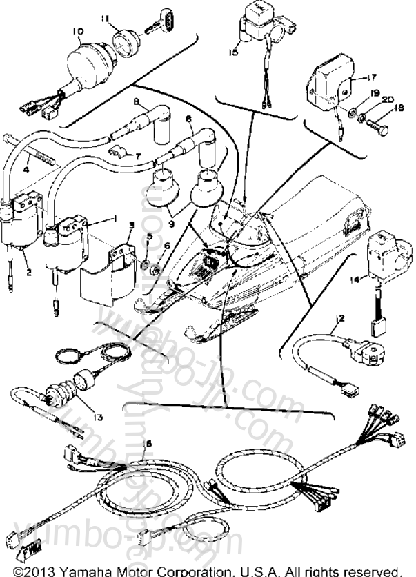 Electrical for snowmobiles YAMAHA GP440 1976 year