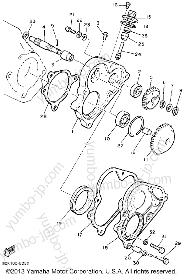 Pump Drive - Gear for snowmobiles YAMAHA PHAZER (PZ480M) 1988 year