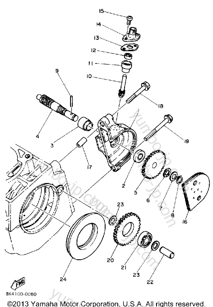 Pump Drive - Gear for snowmobiles YAMAHA SRV (SR540J) 1985 year