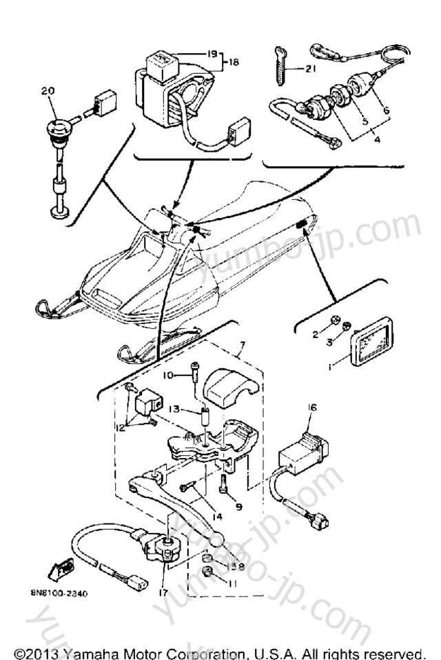 Electrical 2 for snowmobiles YAMAHA SS440 (SS440H) 1984 year