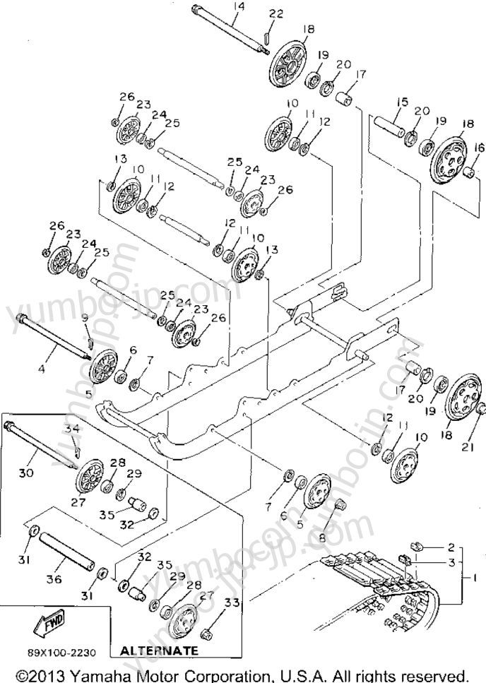Track Suspension 1 for snowmobiles YAMAHA ENTICER II LT (ET410TRV) 1995 year