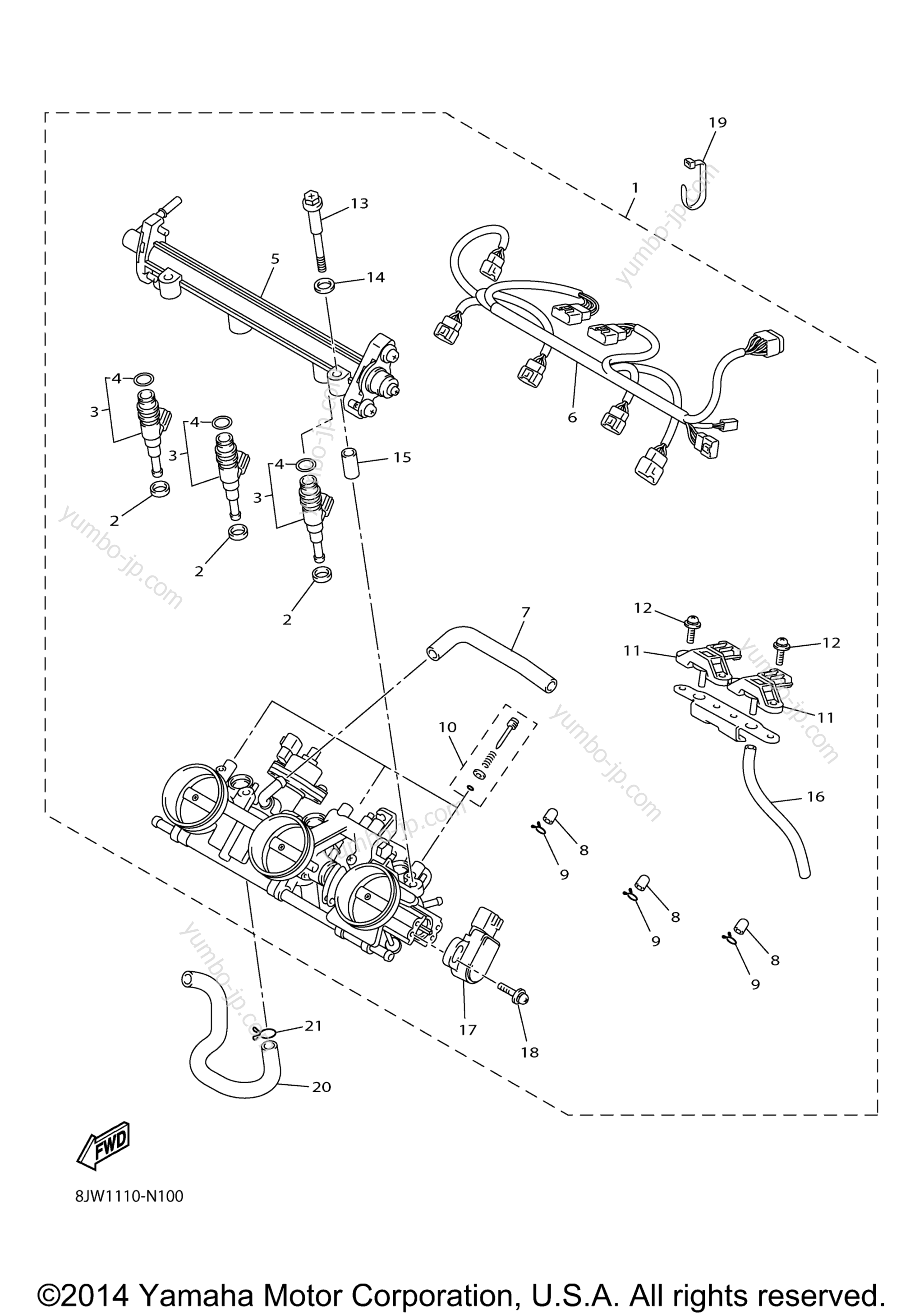 Intake 2 для снегоходов YAMAHA SRVIPER X TX LE (SR10XLFO) 2015 г.