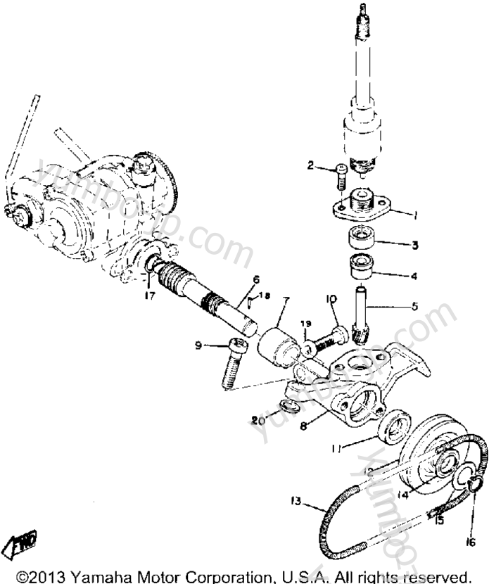 Tachometer Gear for snowmobiles YAMAHA GP396 1971 year