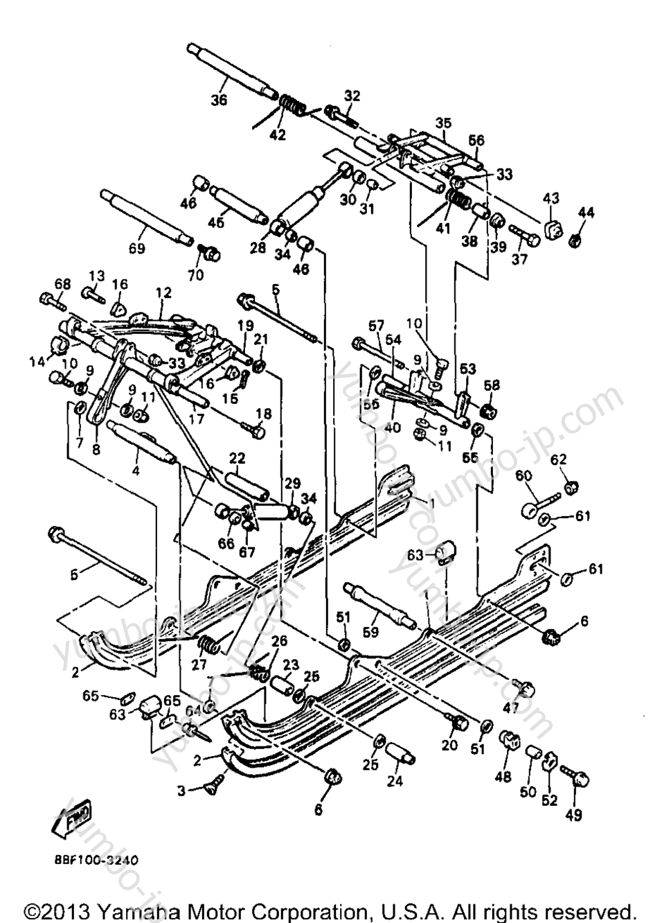 Track Suspension 2 for snowmobiles YAMAHA PHAZER SS (PZ480B) 1998 year