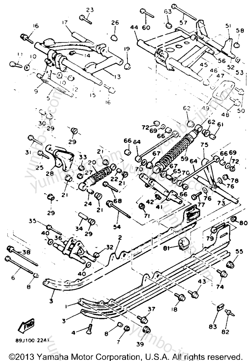 Track Suspension 2 для снегоходов YAMAHA VENTURE GT (VT480GTT) 1993 г.