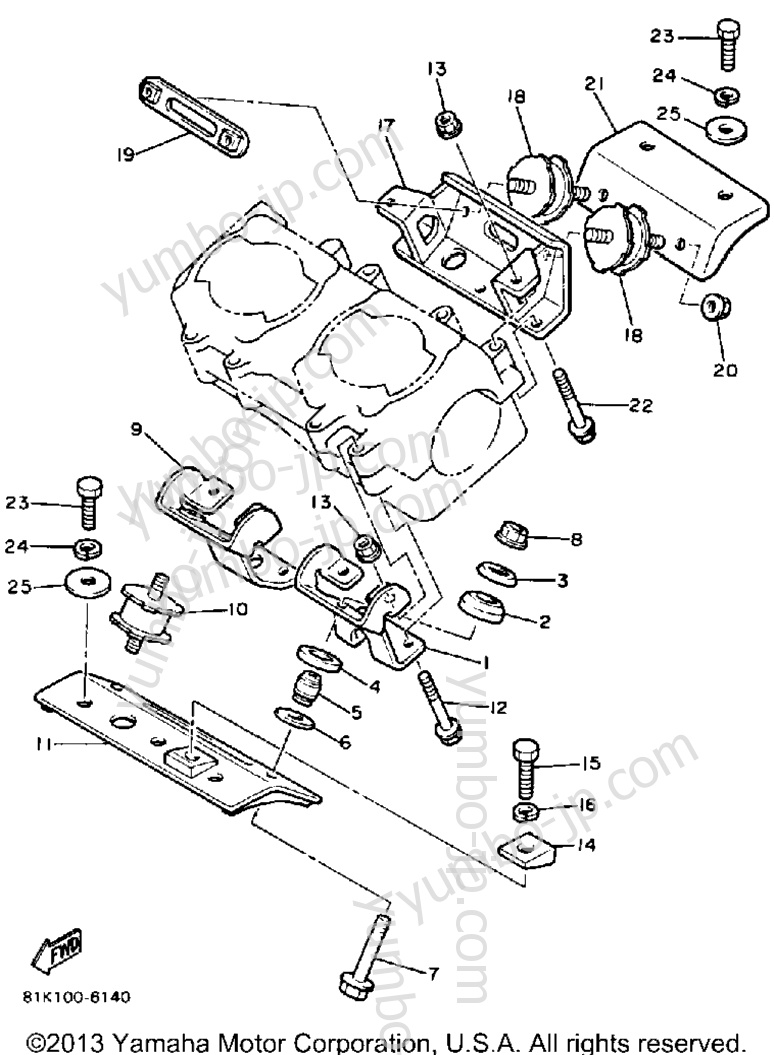 Engine Bracket для снегоходов YAMAHA V-MAX (VMX540L) 1987 г.