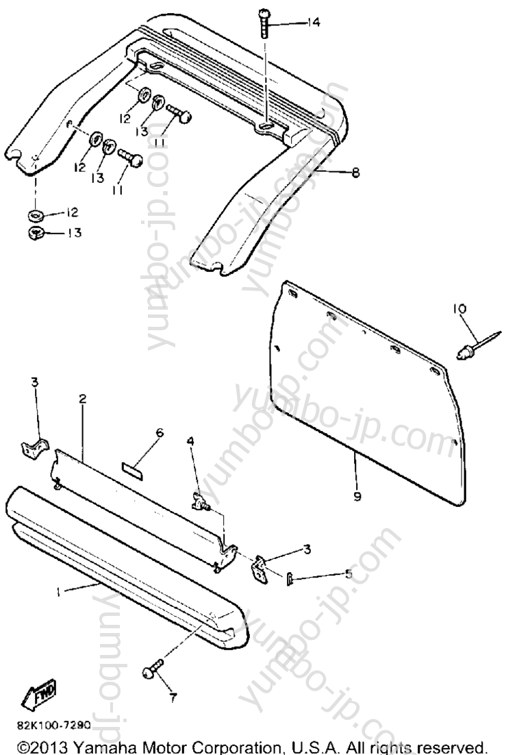 Bumper for snowmobiles YAMAHA PHAZER (PZ480M) 1988 year