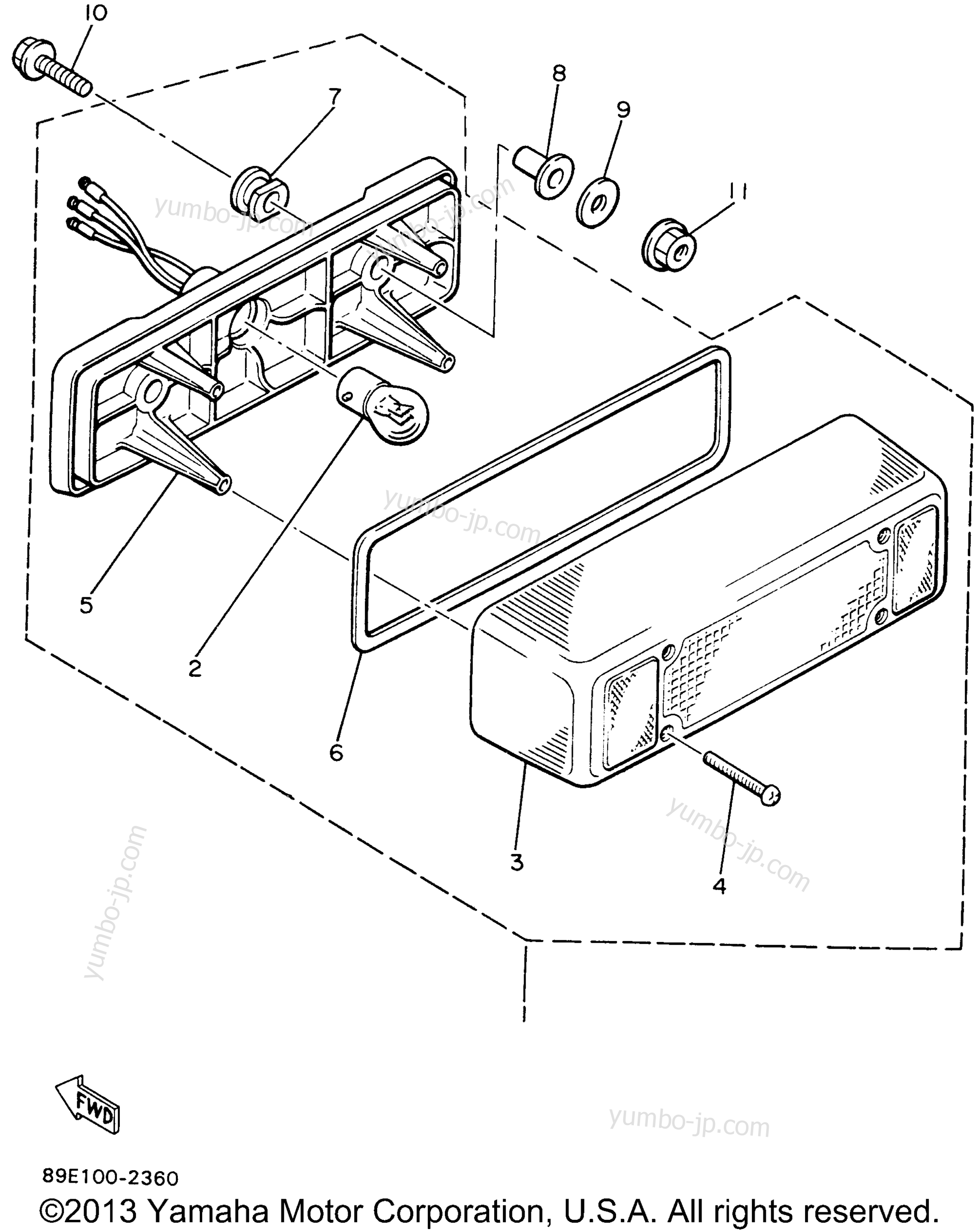 TAILLIGHT для снегоходов YAMAHA PHAZER II (PZ480W) 1996 г.