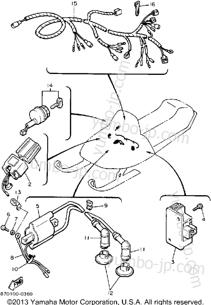 Electrical 1 for snowmobiles YAMAHA OVATION (CS340P) 1990 year