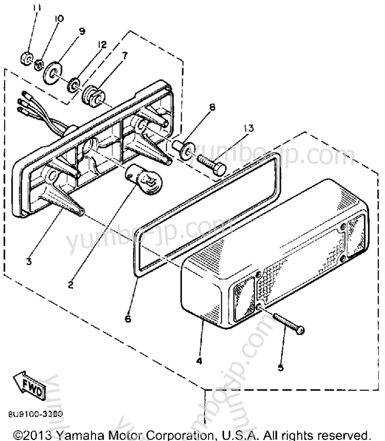 TAILLIGHT для снегоходов YAMAHA VMX540G 1983 г.