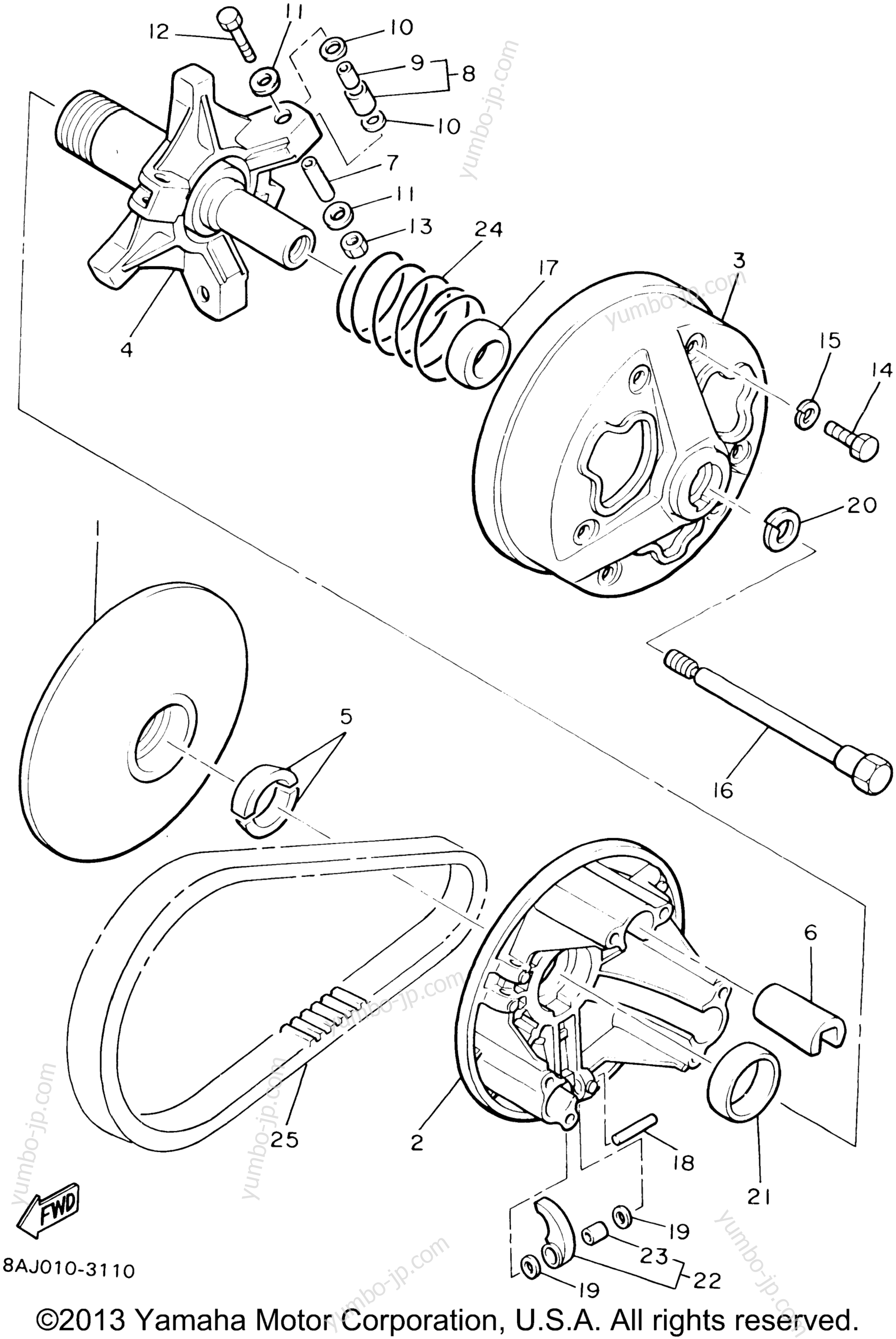 Primary Sheave for snowmobiles YAMAHA CS340 (CS340ED) 2000 year