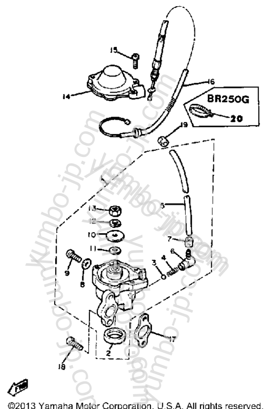 Oil Pump Br250f - G for snowmobiles YAMAHA BR250F 1982 year