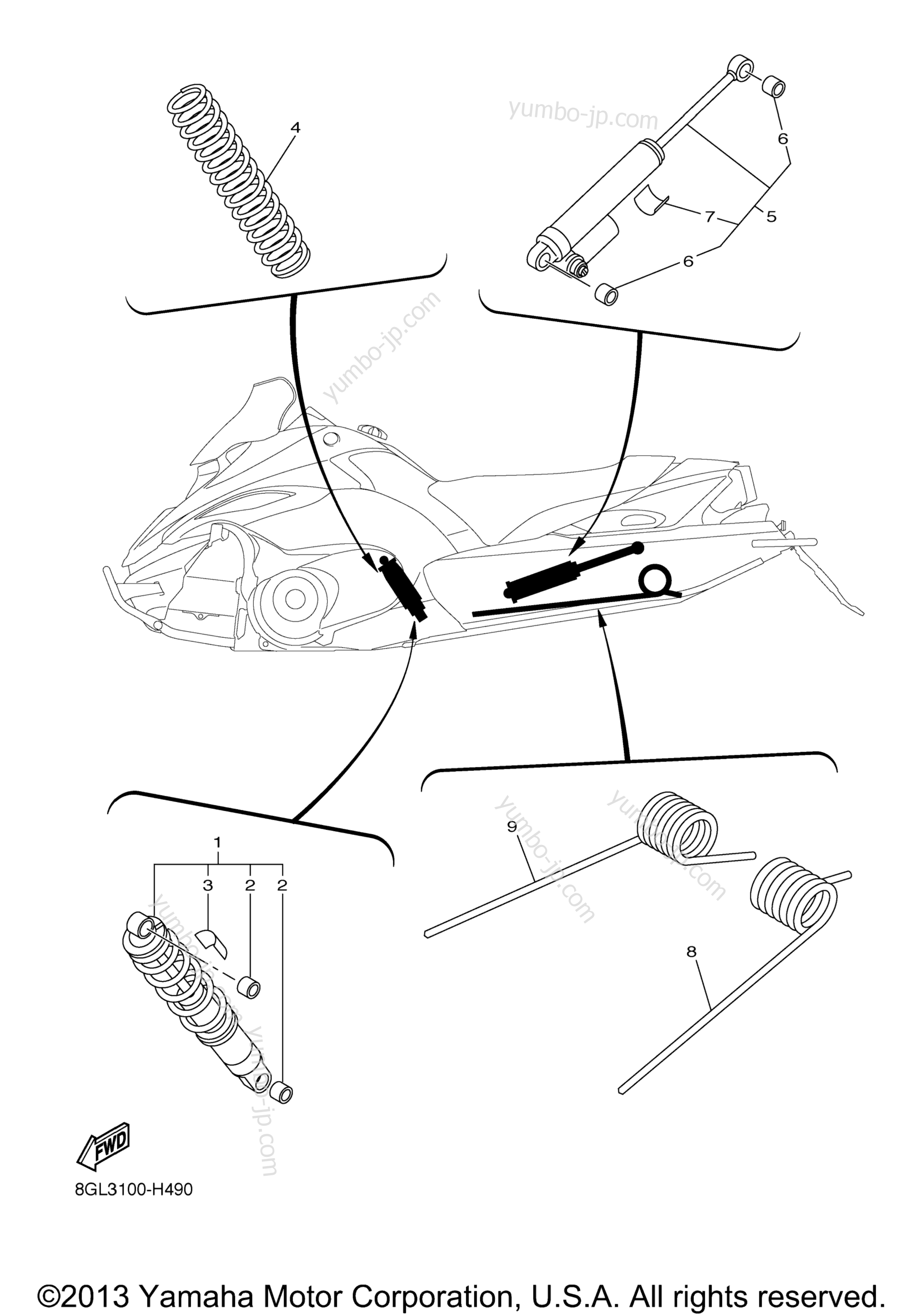 Alternate Rear Suspension for snowmobiles YAMAHA FX NYTRO (FX10EB) 2014 year