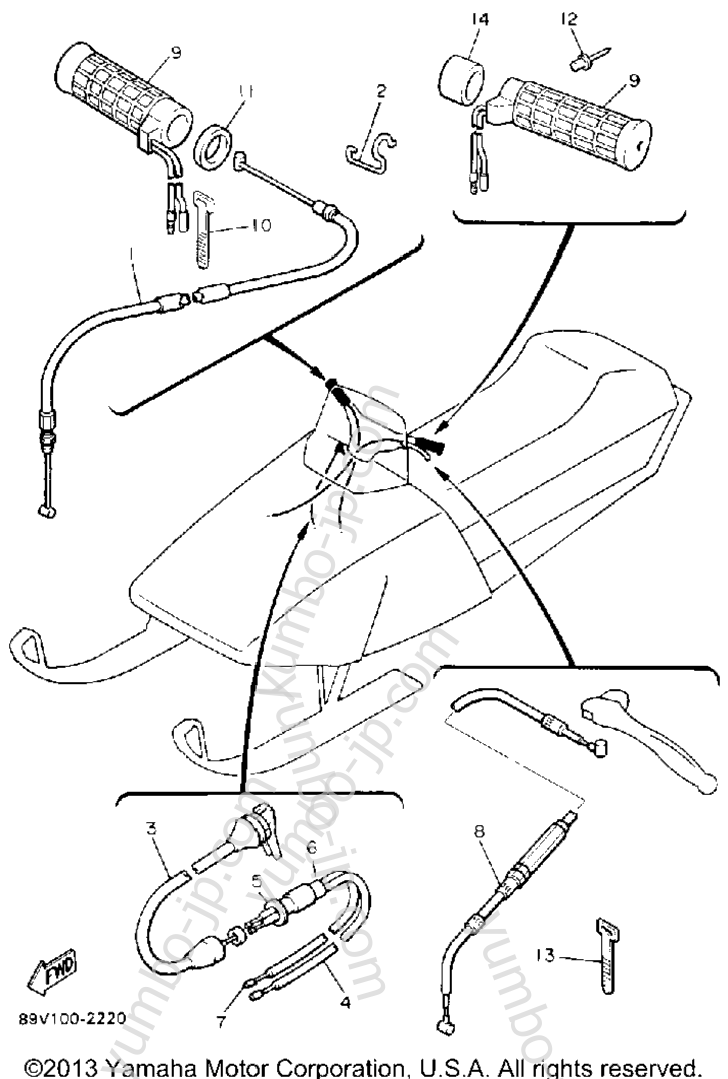 CONTROL CABLE for snowmobiles YAMAHA PHAZER II ST (PZ480STT) 1993 year