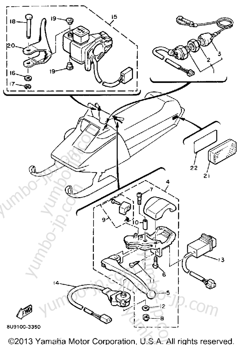 Elelctrical 2 for snowmobiles YAMAHA VMX540G 1983 year