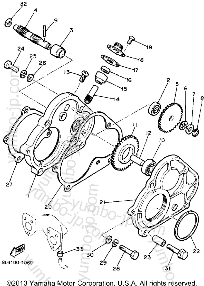 Pump Drive - Gear for snowmobiles YAMAHA EXCEL III (EC340L) 1987 year
