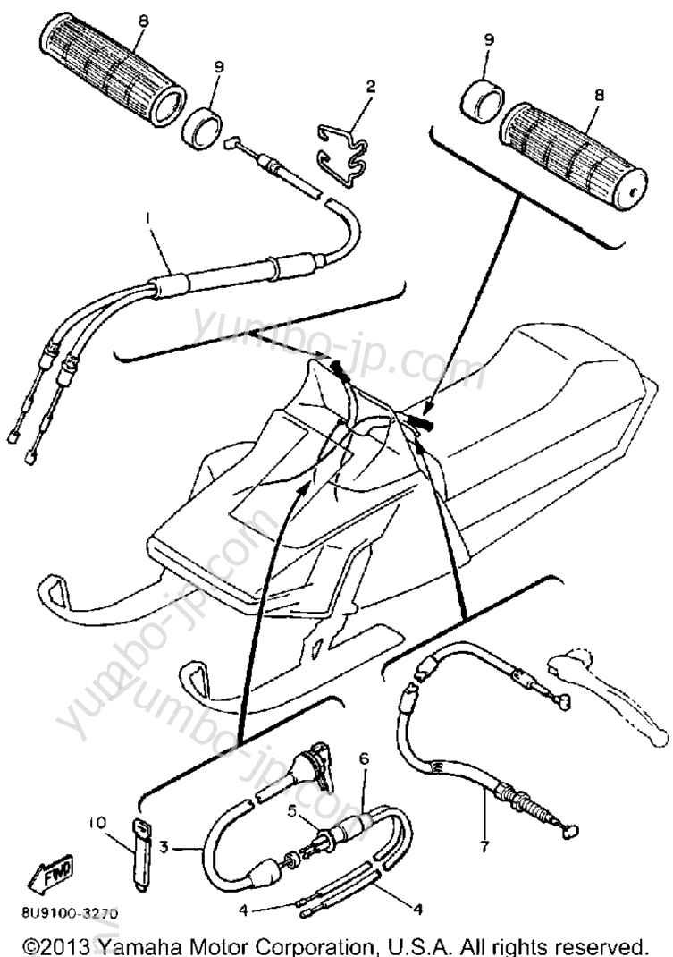 Control-Cable for snowmobiles YAMAHA VMX540G 1983 year