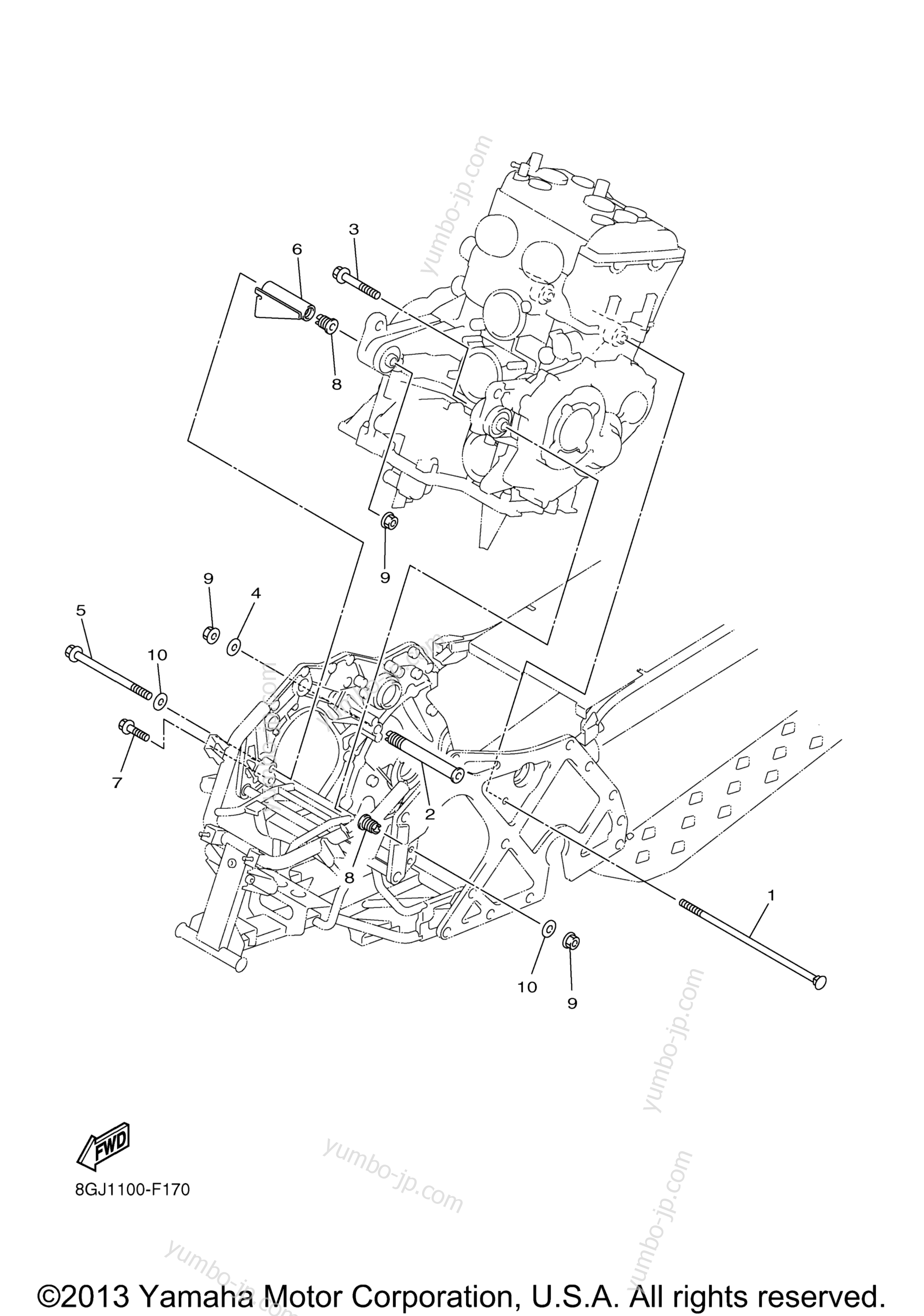 Engine Bracket for snowmobiles YAMAHA VENTURE LITE (PZ50VTYR) 2009 year