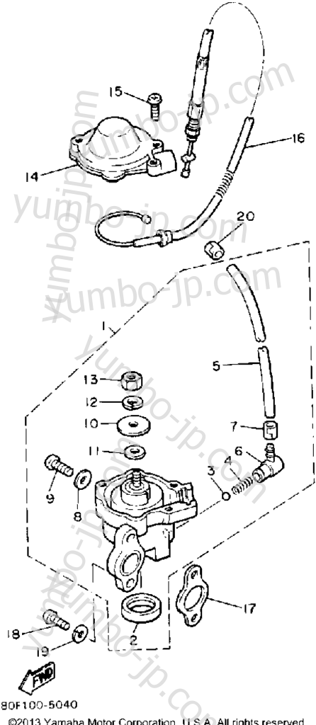 OIL PUMP for snowmobiles YAMAHA BRAVO (BR250P) 1990 year