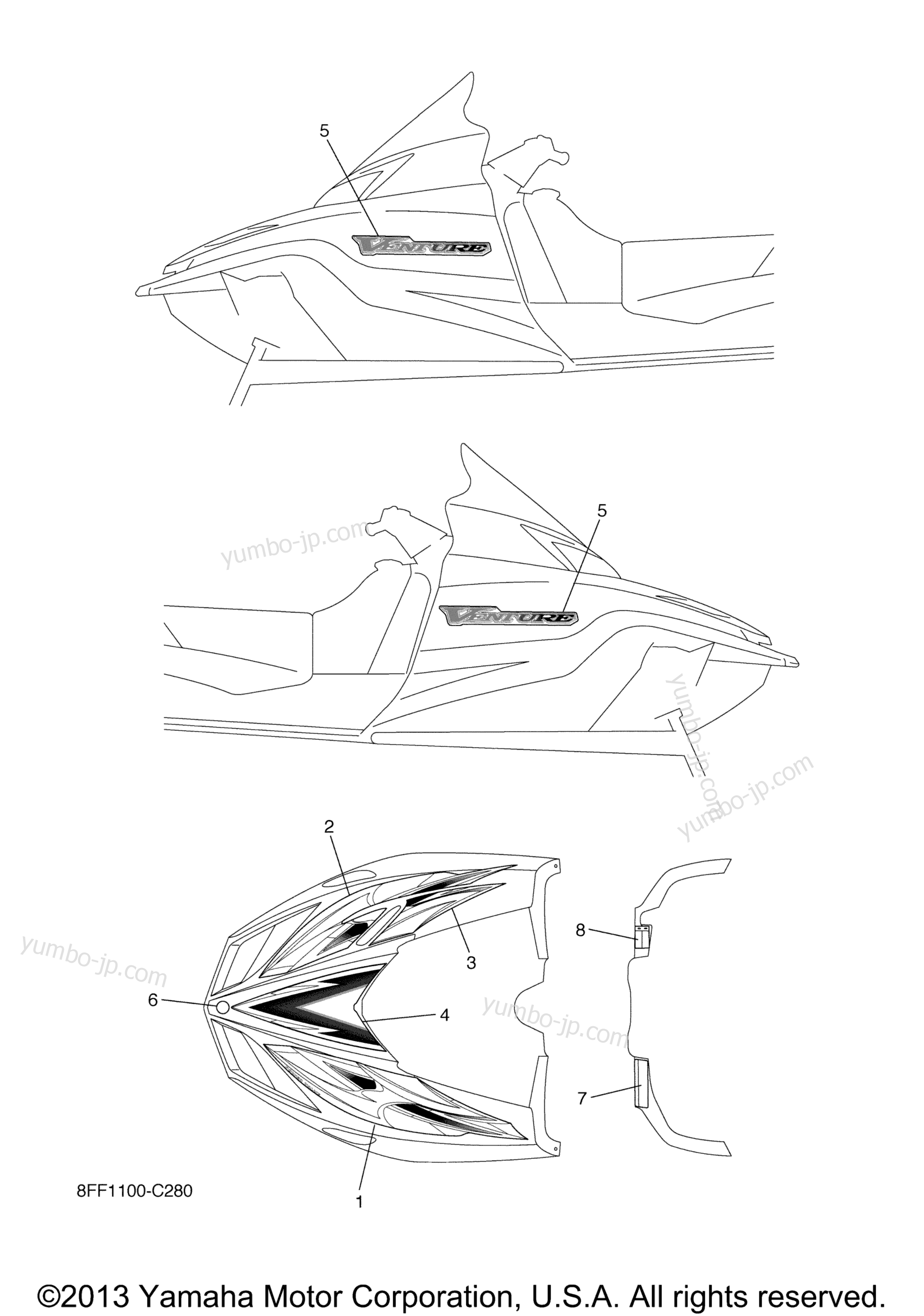 EMBLEM for snowmobiles YAMAHA VENTURE 700 (VT70J) 2004 year