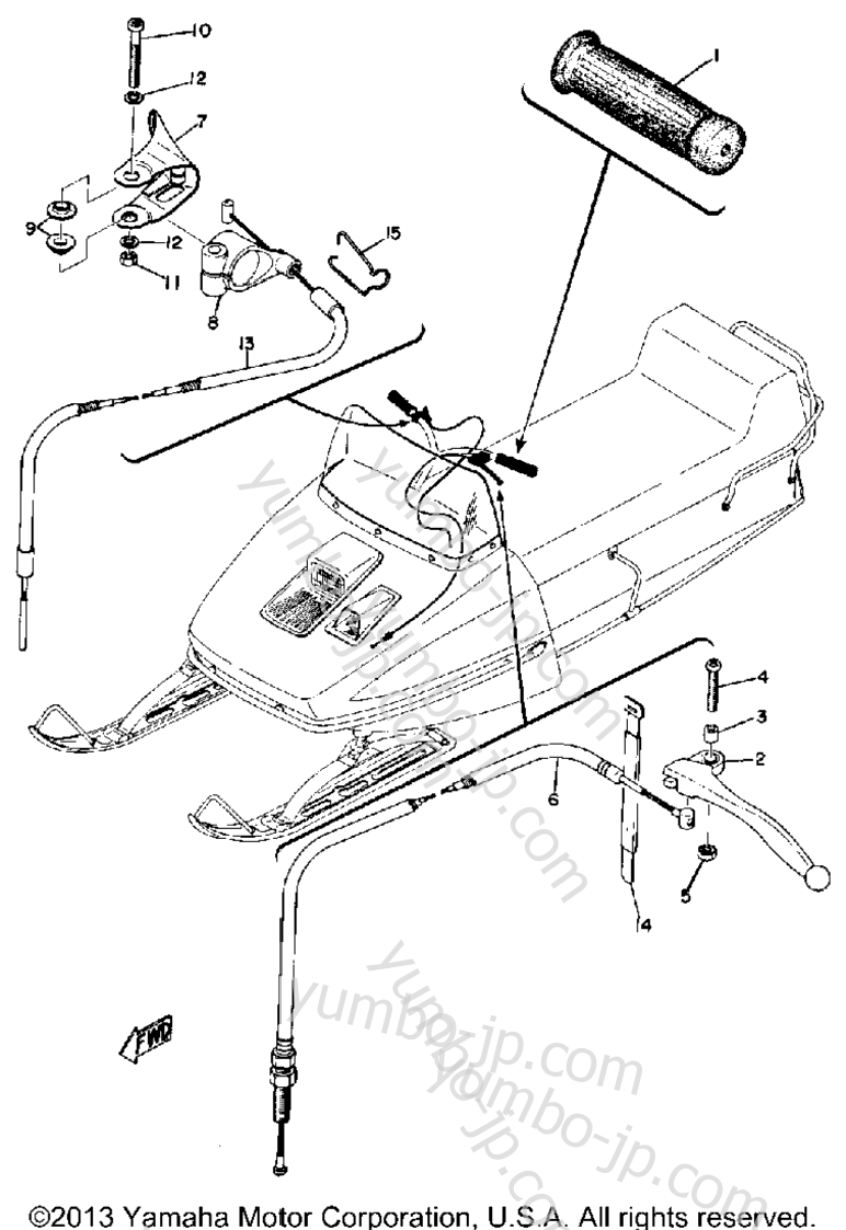 Grip - Wiring для снегоходов YAMAHA EW643 1972 г.