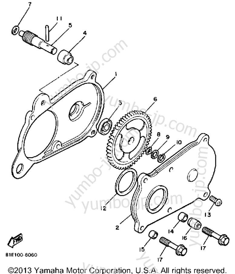 Pump Drive - Gear for snowmobiles YAMAHA INVITER (CF300K) 1986 year