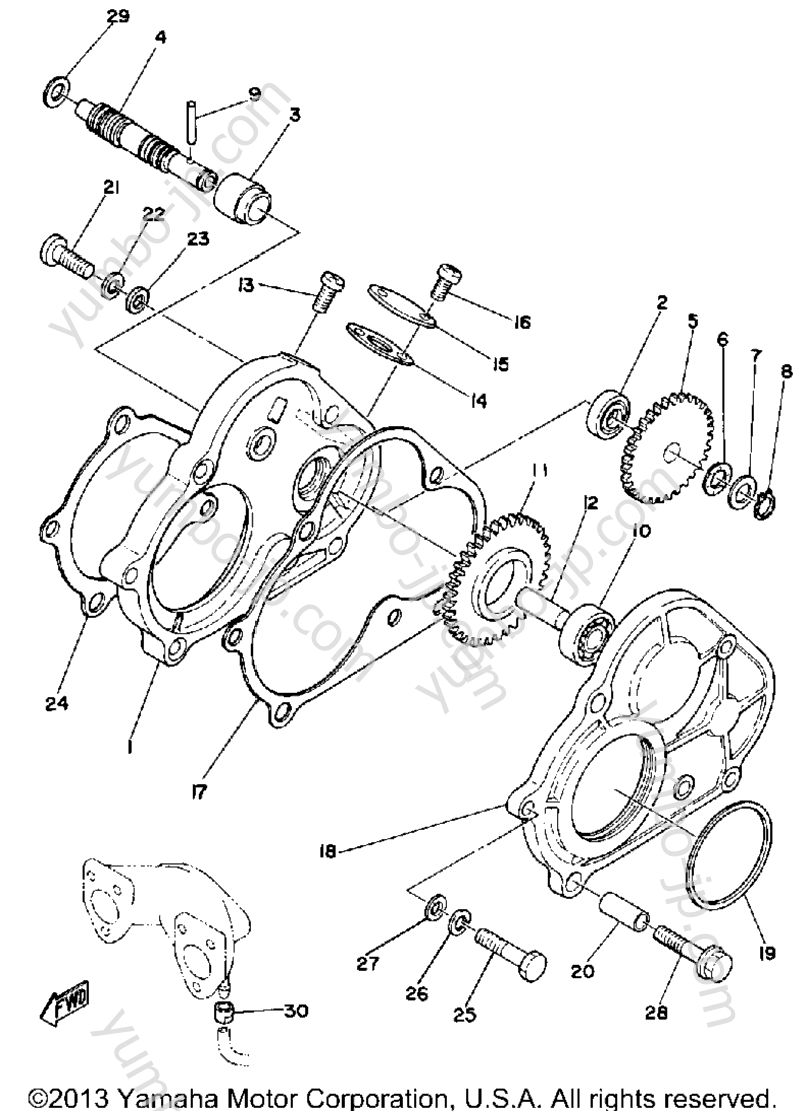 Pump Drive - Gear for snowmobiles YAMAHA ET300E 1981 year