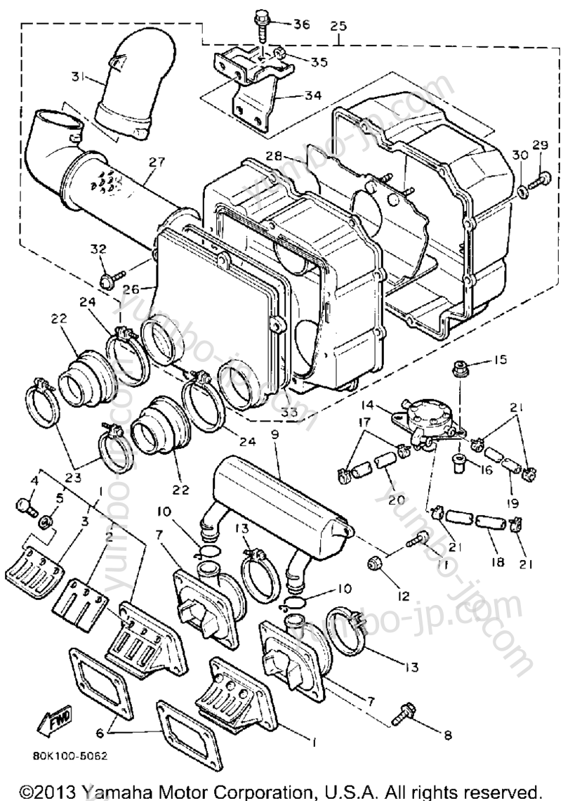 AIR CLEANER для снегоходов YAMAHA PHAZER (PZ480M) 1988 г.