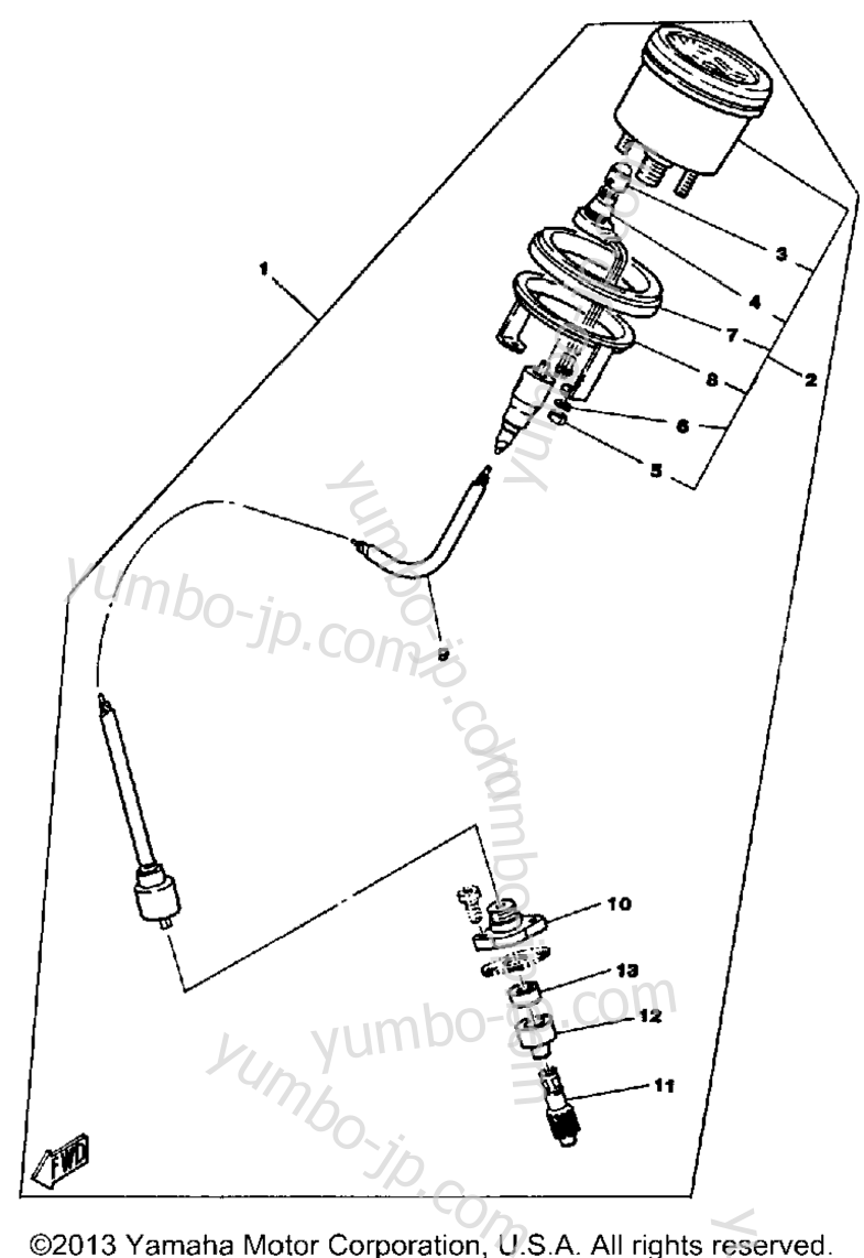 Tachometer Kit (Alternate Part) for snowmobiles YAMAHA ET300E 1981 year