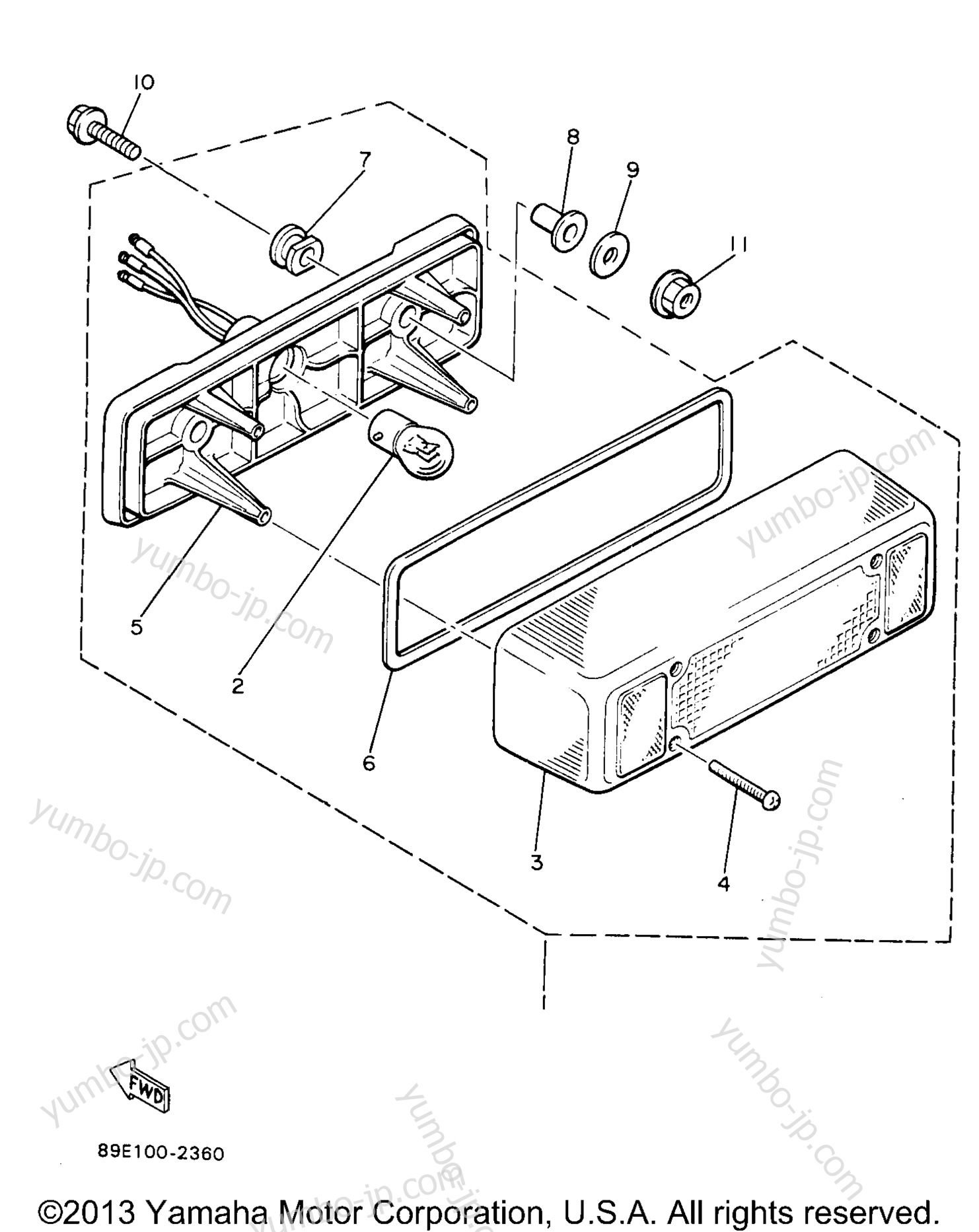 TAILLIGHT for snowmobiles YAMAHA OVATION LE (CS340EA) 1997 year