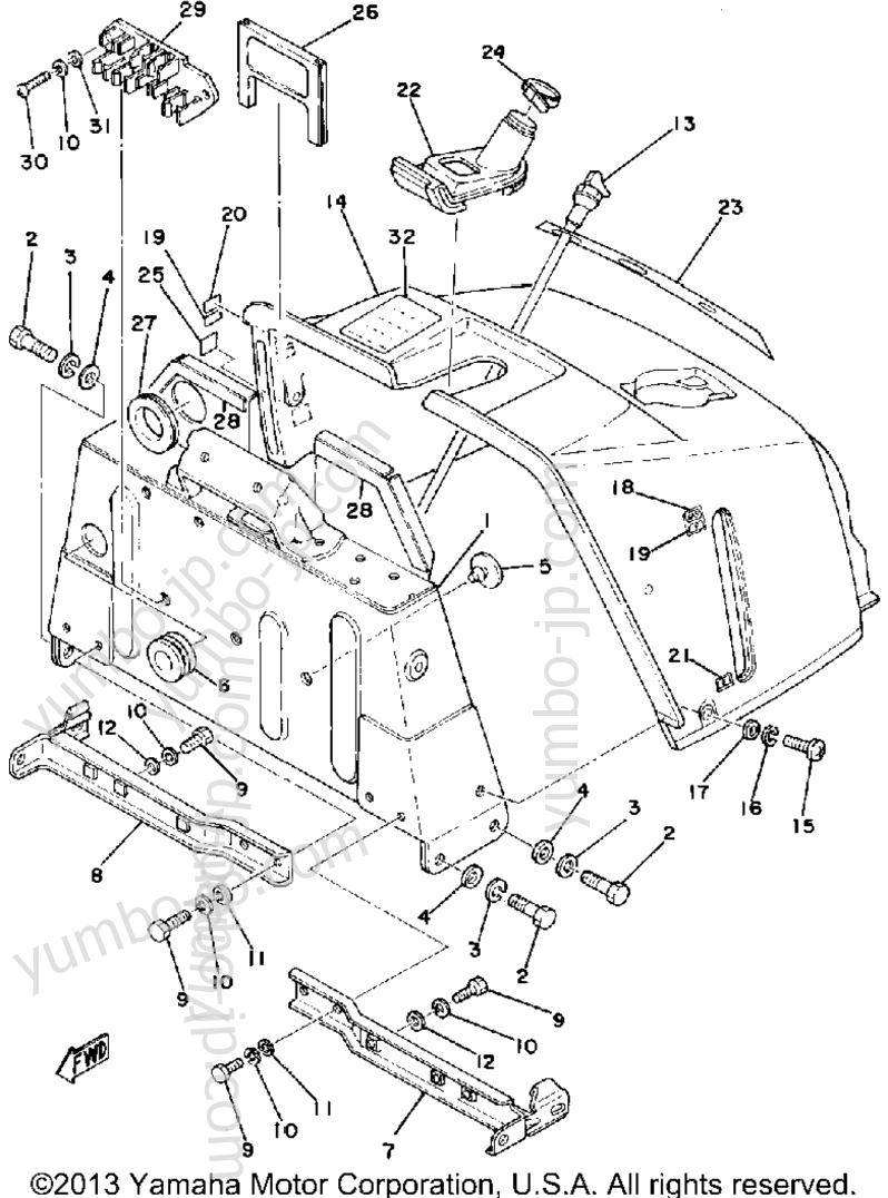 Steering Gate for snowmobiles YAMAHA ET340B 1978 year
