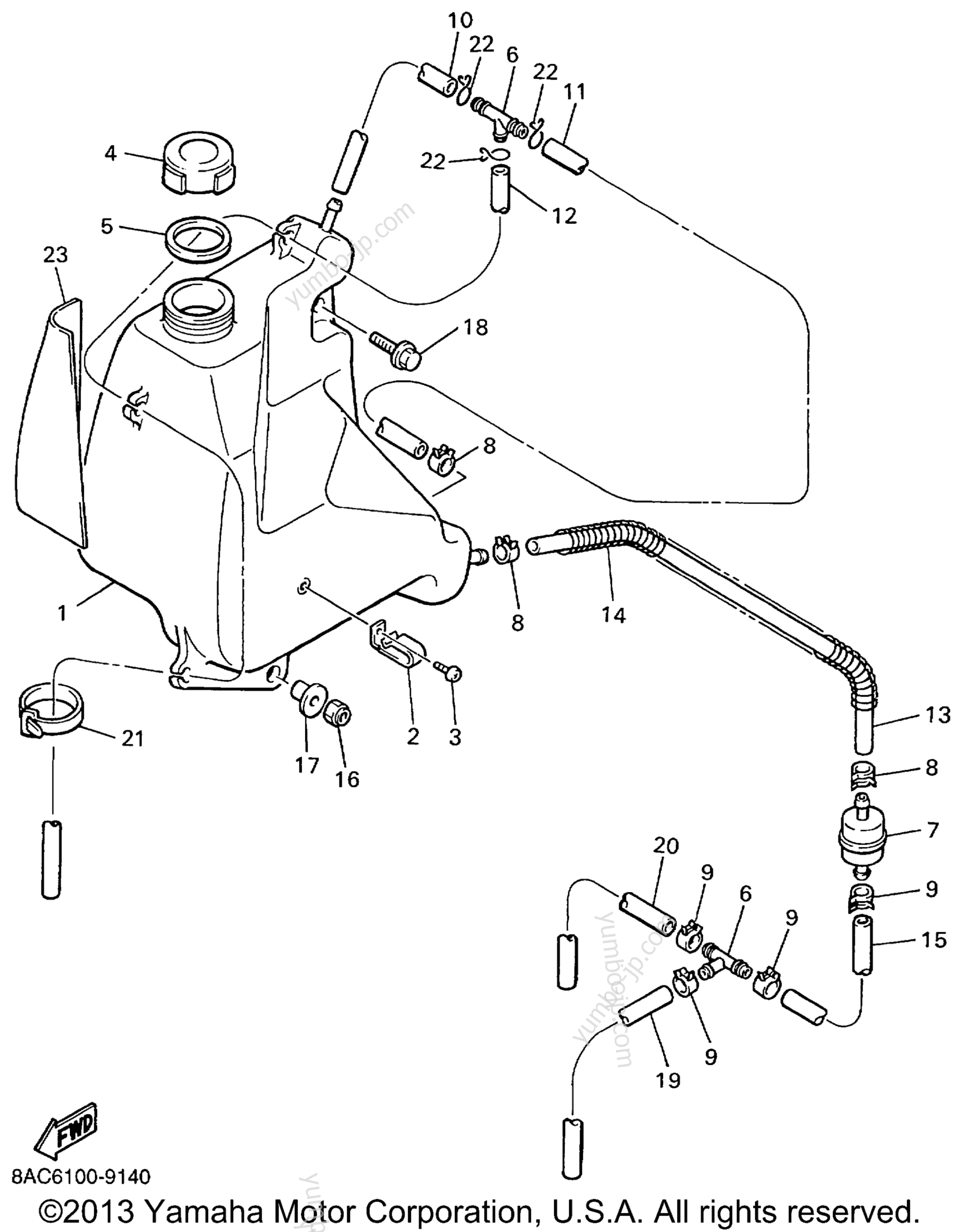 OIL TANK for snowmobiles YAMAHA VK540 III (VK540EC) 1999 year