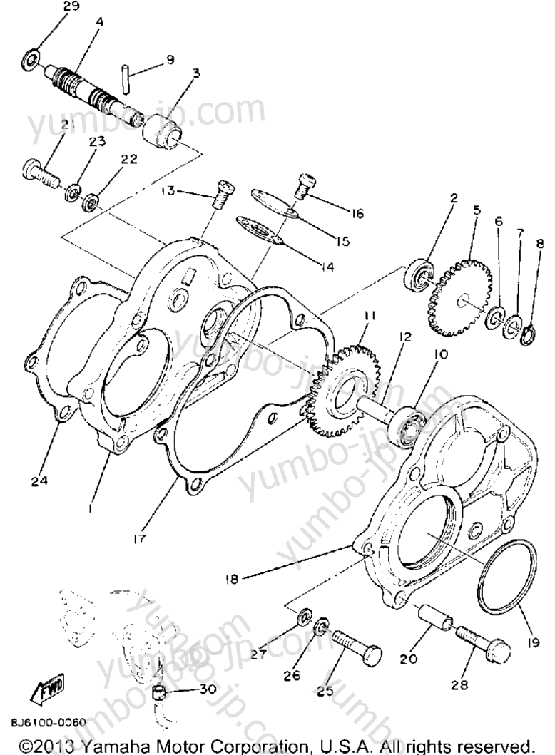 Pump Drive - Gear для снегоходов YAMAHA ENTICER 340 (ET340M) 1988 г.