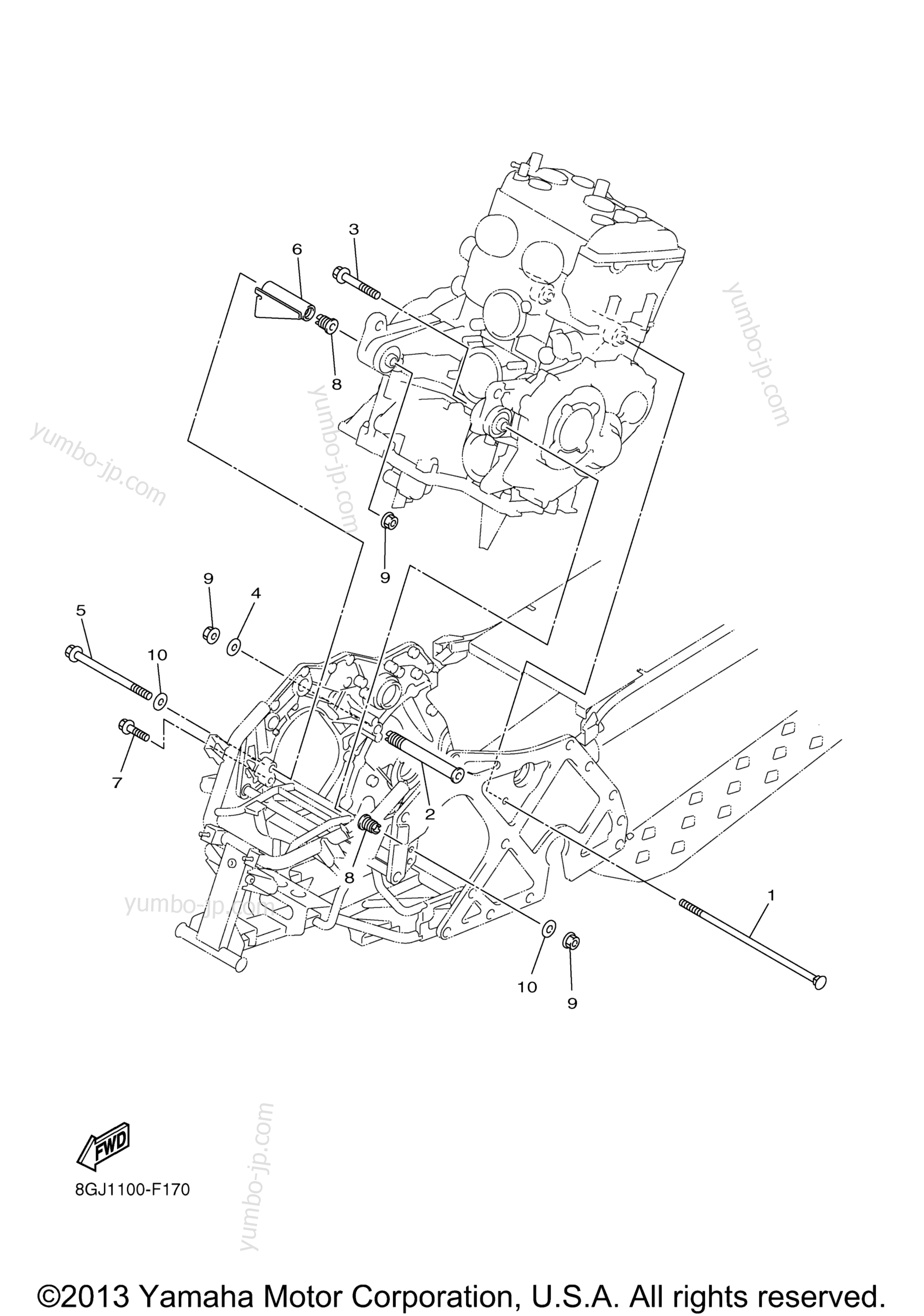 Engine Bracket для снегоходов YAMAHA VENTURE LITE (PZ50VTBL) 2012 г.