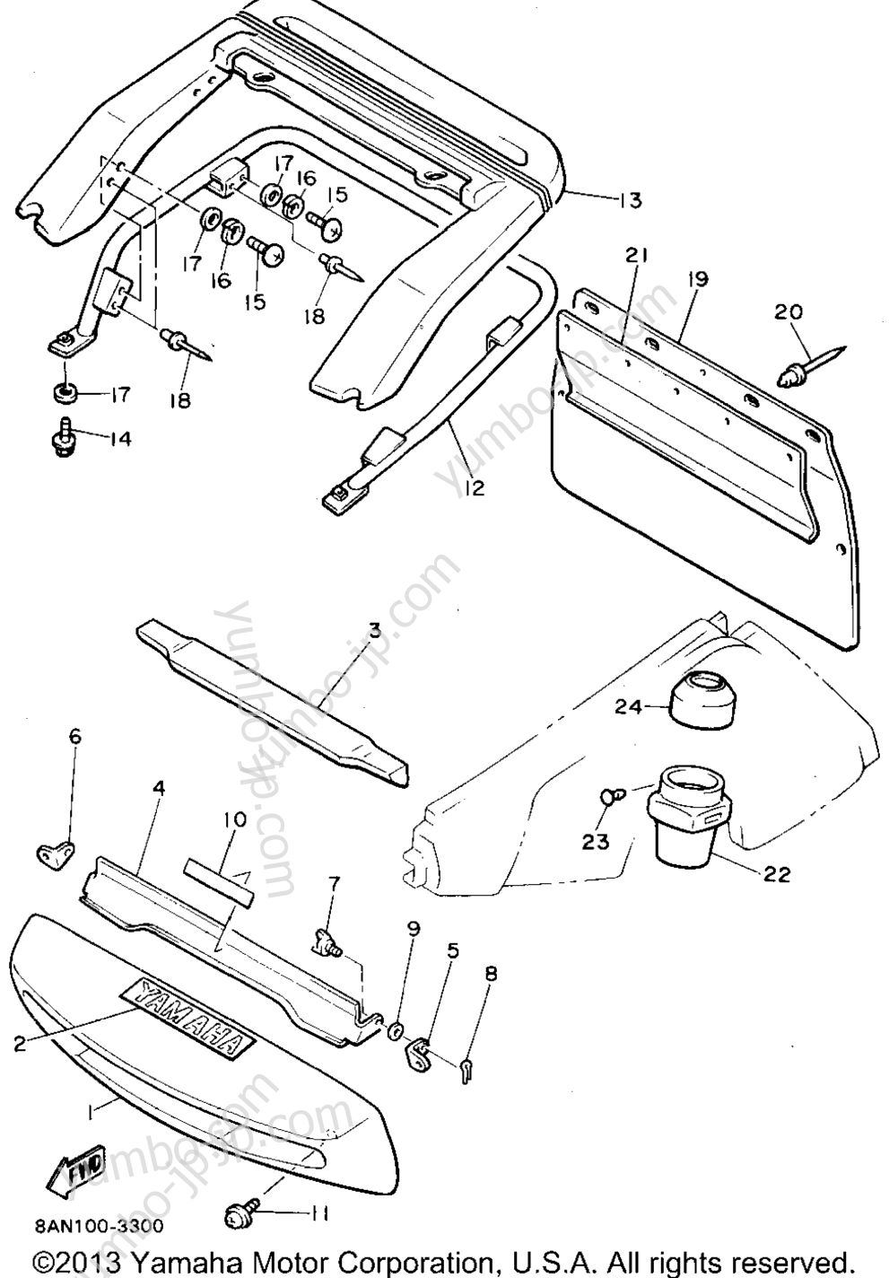 Bumper for snowmobiles YAMAHA VENTURE XL (VT480U) 1994 year