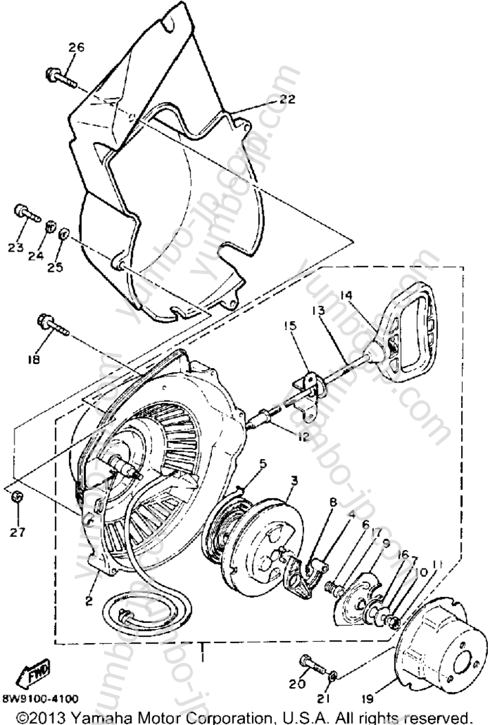 STARTER for snowmobiles YAMAHA ENTICER 340 (ET340K) 1986 year