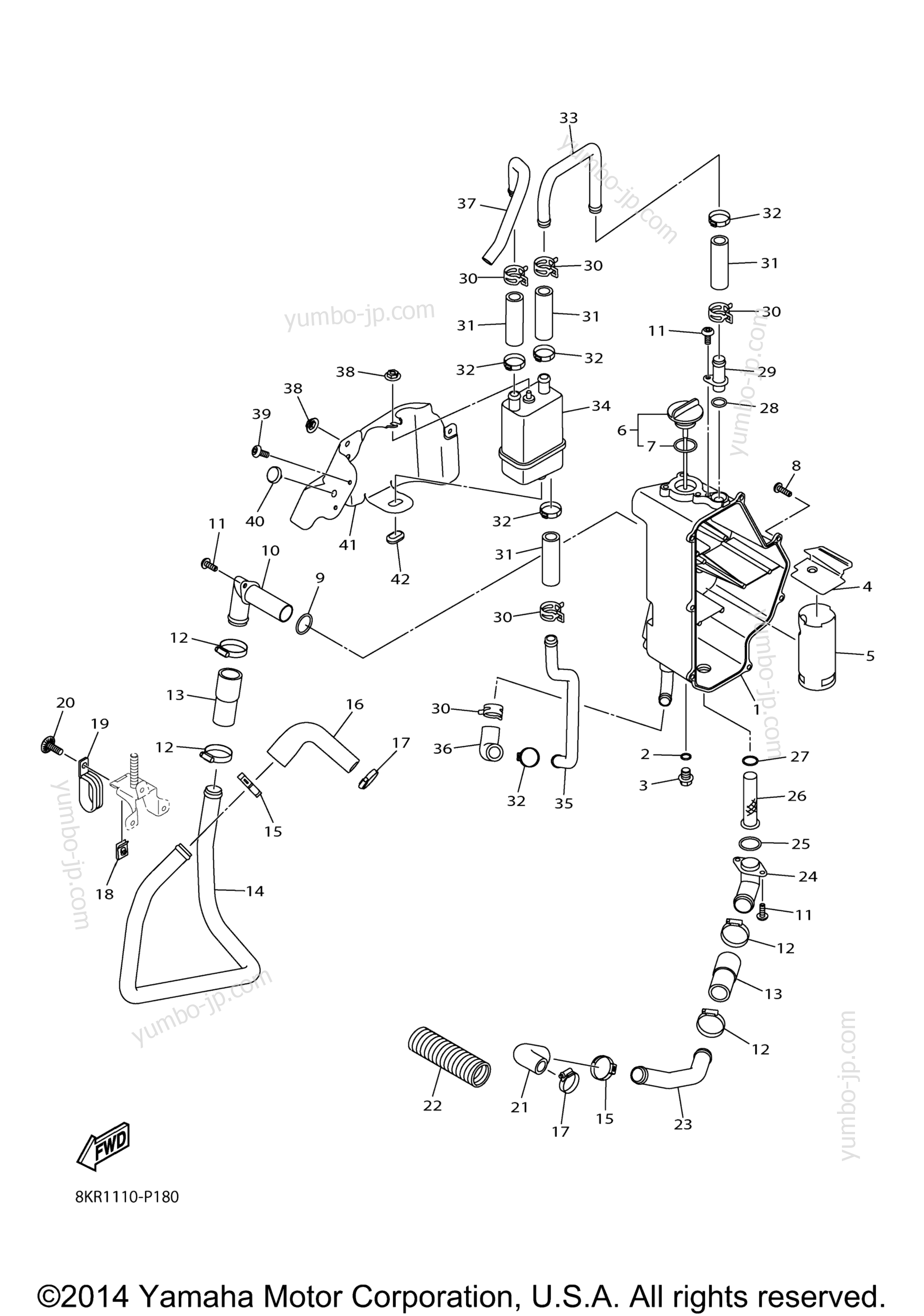 OIL TANK для снегоходов YAMAHA SRVIPER X TX LE (SR10XLFO) 2015 г.